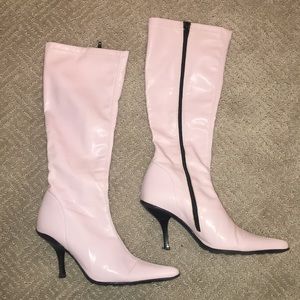 Baby Pink Pointy Boots